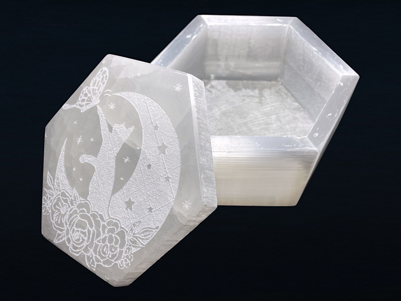 モロッコ産 セレナイト ムーンキャットBOX(アソート)