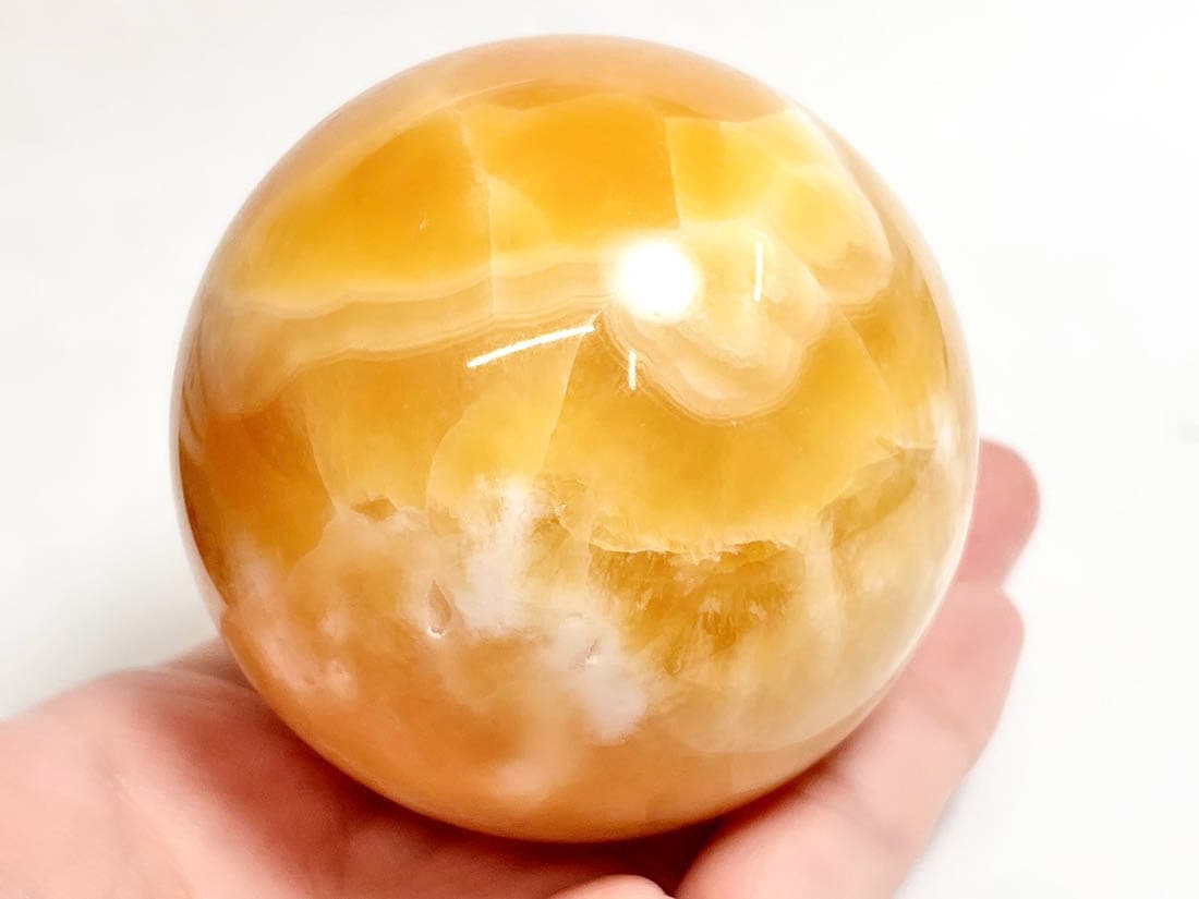 メキシコ産 オレンジカルサイト 65mm 丸玉