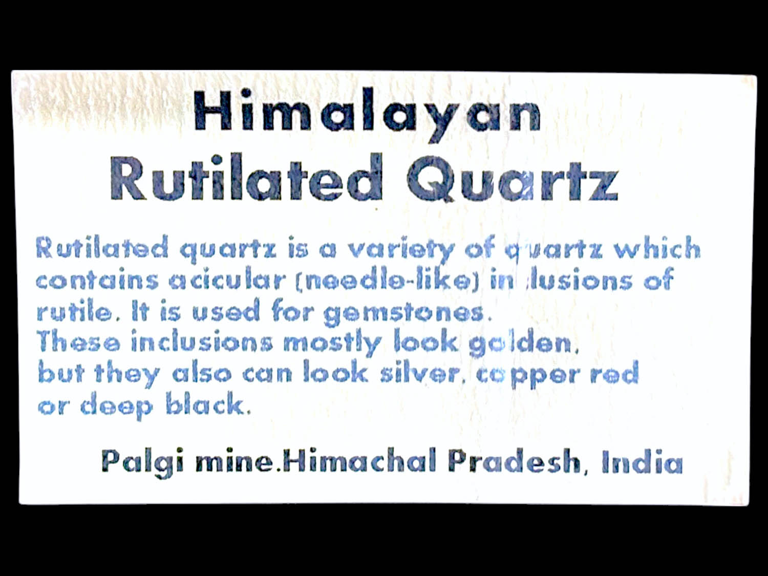 インド・パルギ鉱山産 ルチルクォーツ ( 金鉱石入り水晶 )/Rutilated