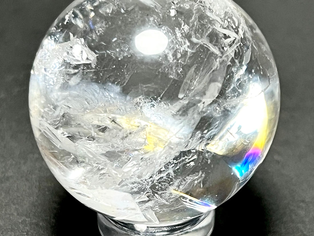 アイリスクォーツ (レインボークォーツ) 31mm 丸玉 / Iris Quartz