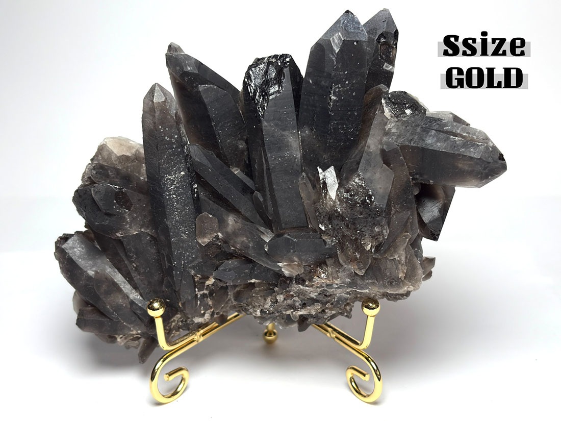 天然石スタンド2個セット Bタイプ (ゴールド/ブラック) 4サイズ展開