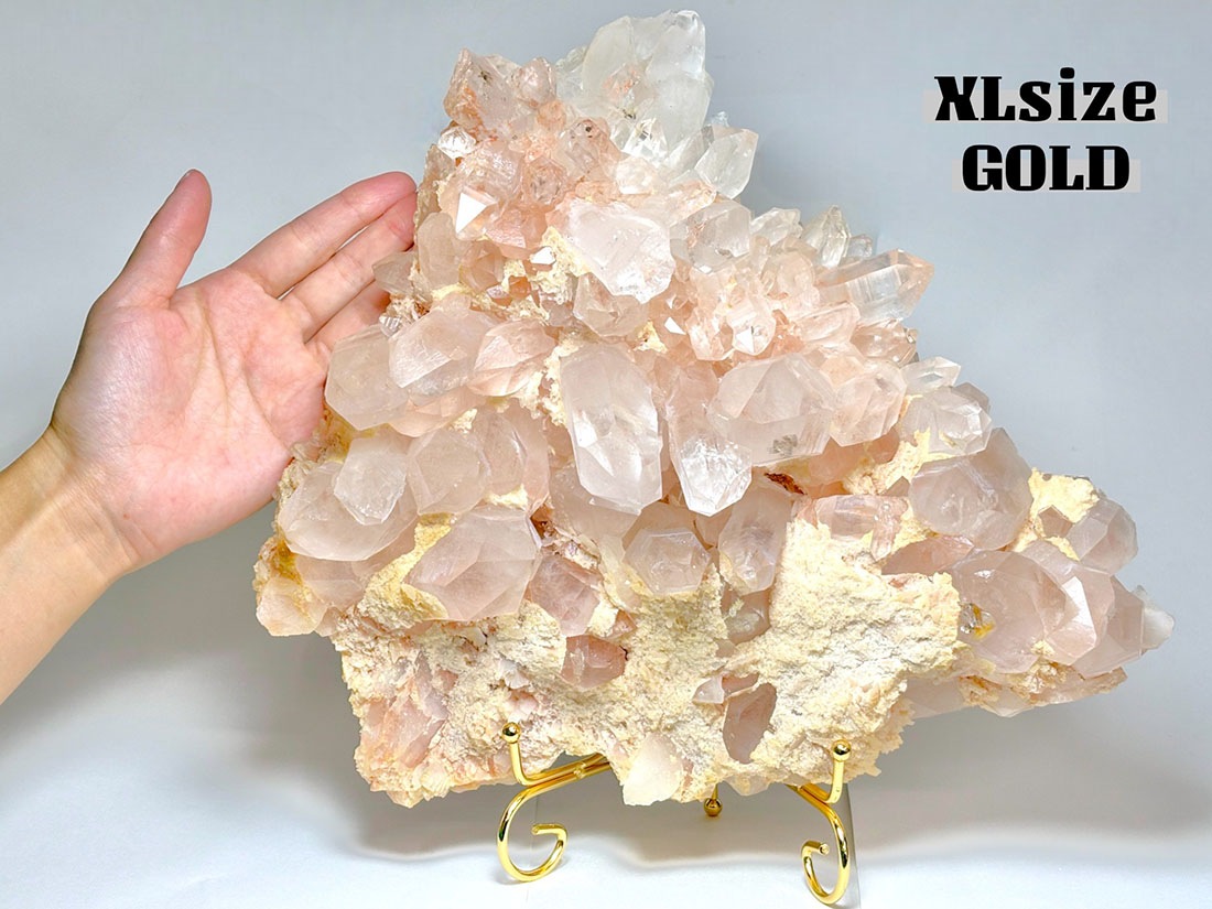 天然石スタンド2個セット Bタイプ (ゴールド/ブラック) 4サイズ展開