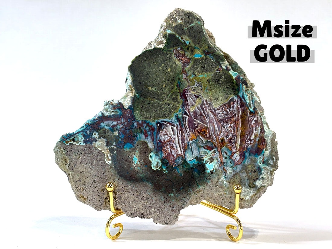 天然石スタンド2個セット Bタイプ (ゴールド/ブラック) 4サイズ展開