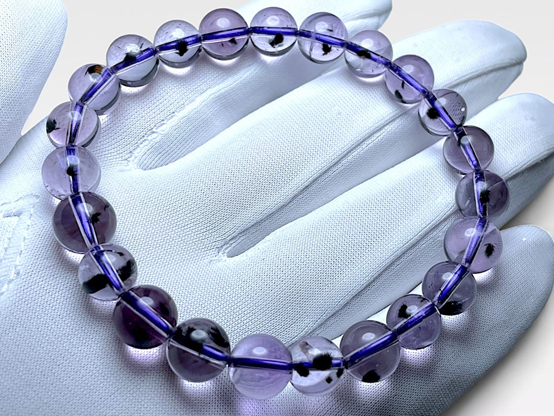 【極美】ロマネサイトインアメジスト ブレスレット ☆高品質☆【ブレスレット】ロマネサイトインアメジスト (6A) (約11.5