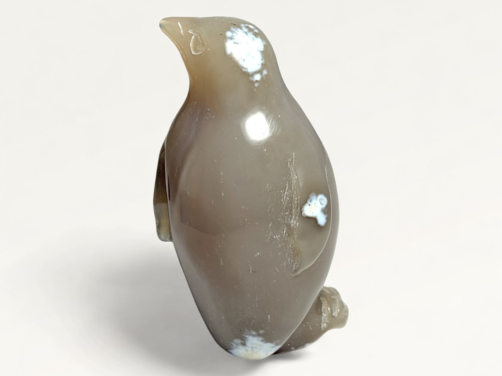 菊花石ペンギン置物