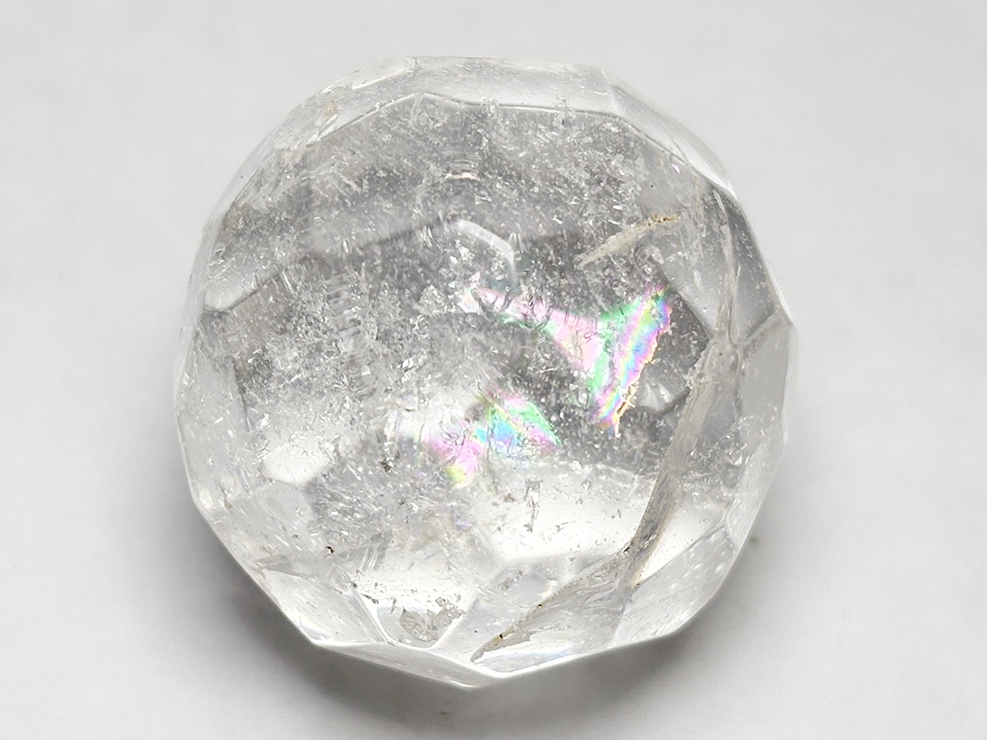 水晶 ミラーボール型 彫刻