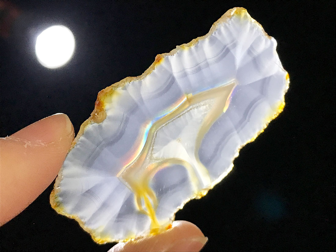 10g　イリスアゲート　インドネシア産　鉱物標本　アゲート インドネシア産イリスアゲート スライス /Iris Agate