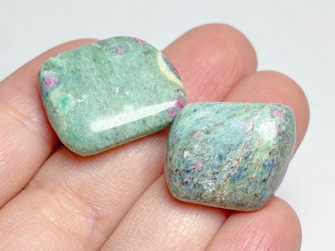 インド産 ルビーインフックサイト タンブル 2個セット /Ruby in Fuchsite