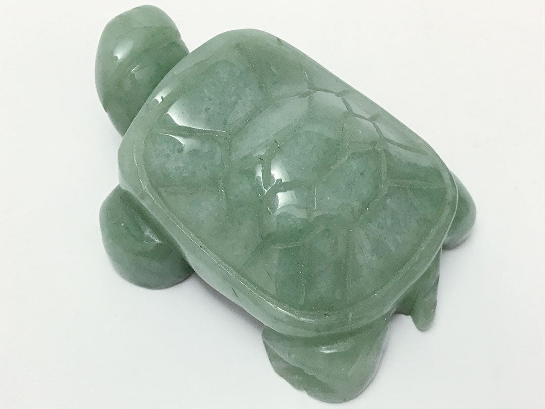 アベンチュリン 亀 彫刻