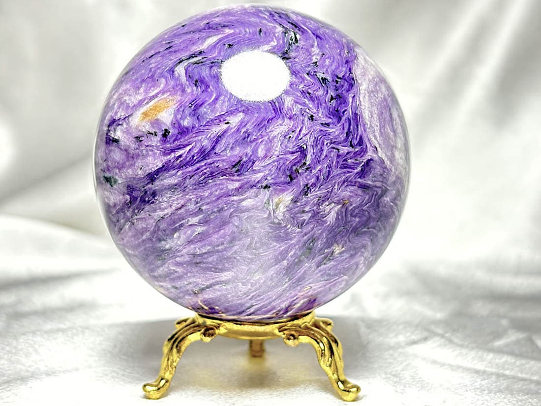 ロシア産 チャロアイト 74mm 丸玉 / Charoite