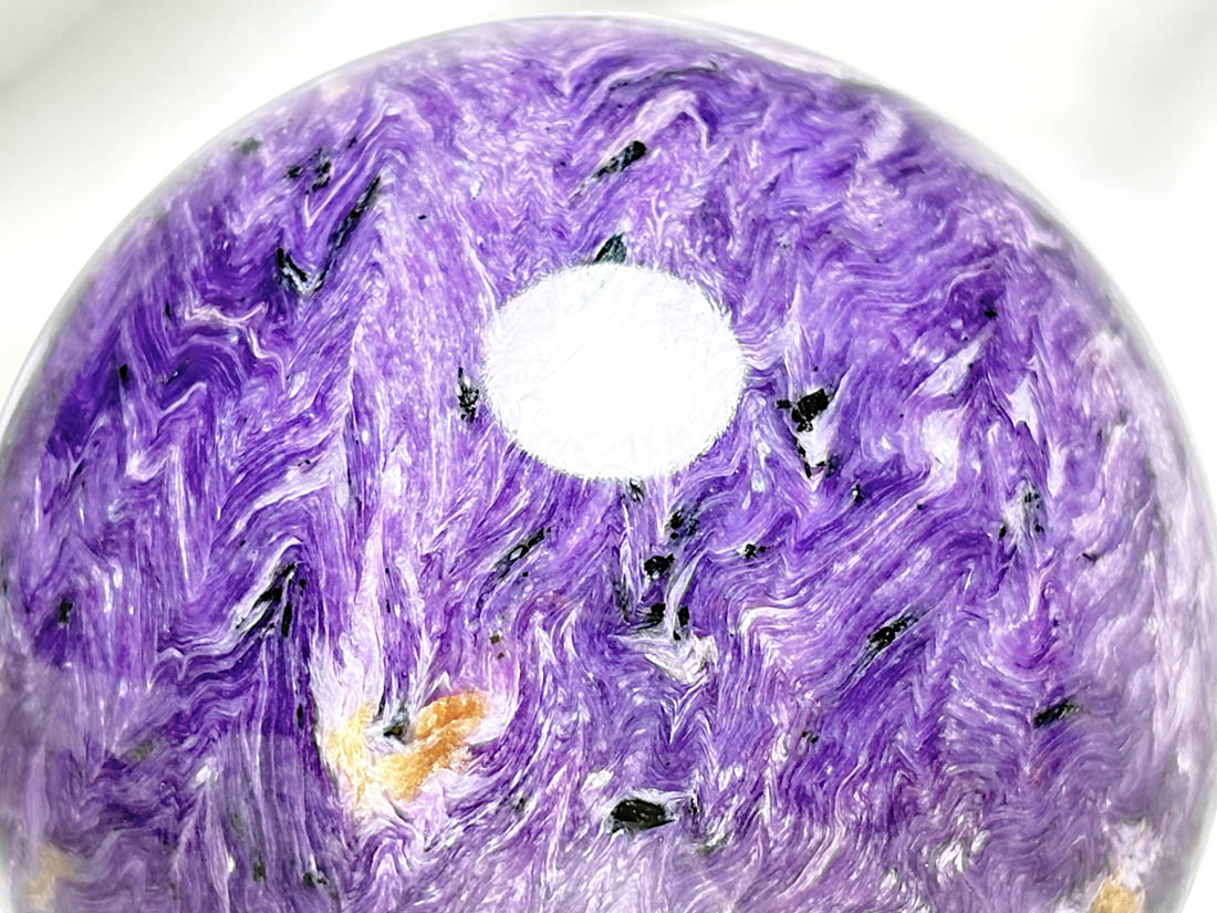ロシア産 チャロアイト 74mm 丸玉 / Charoite