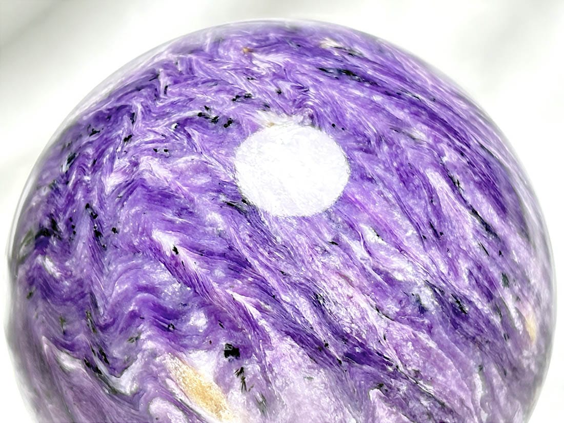 ロシア産 チャロアイト 74mm 丸玉 / Charoite Sphere