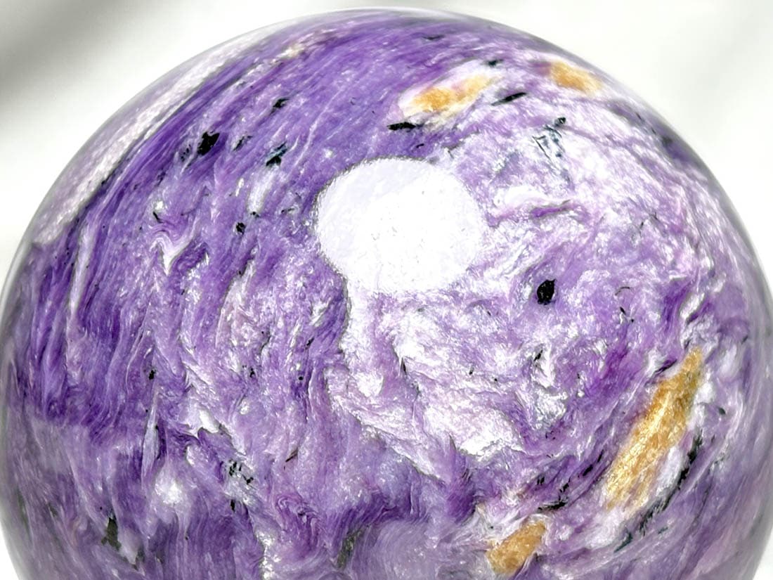 ロシア産 チャロアイト 74mm 丸玉 / Charoite