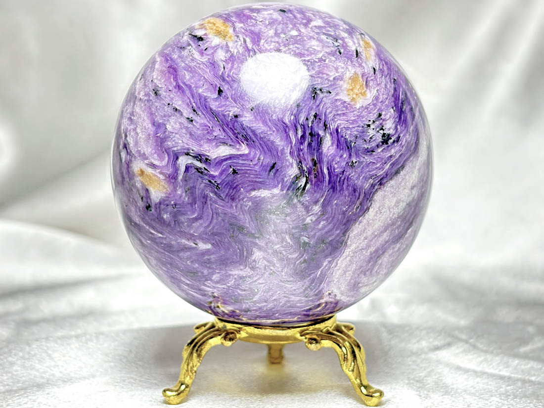 ロシア産 チャロアイト 74mm 丸玉 / Charoite