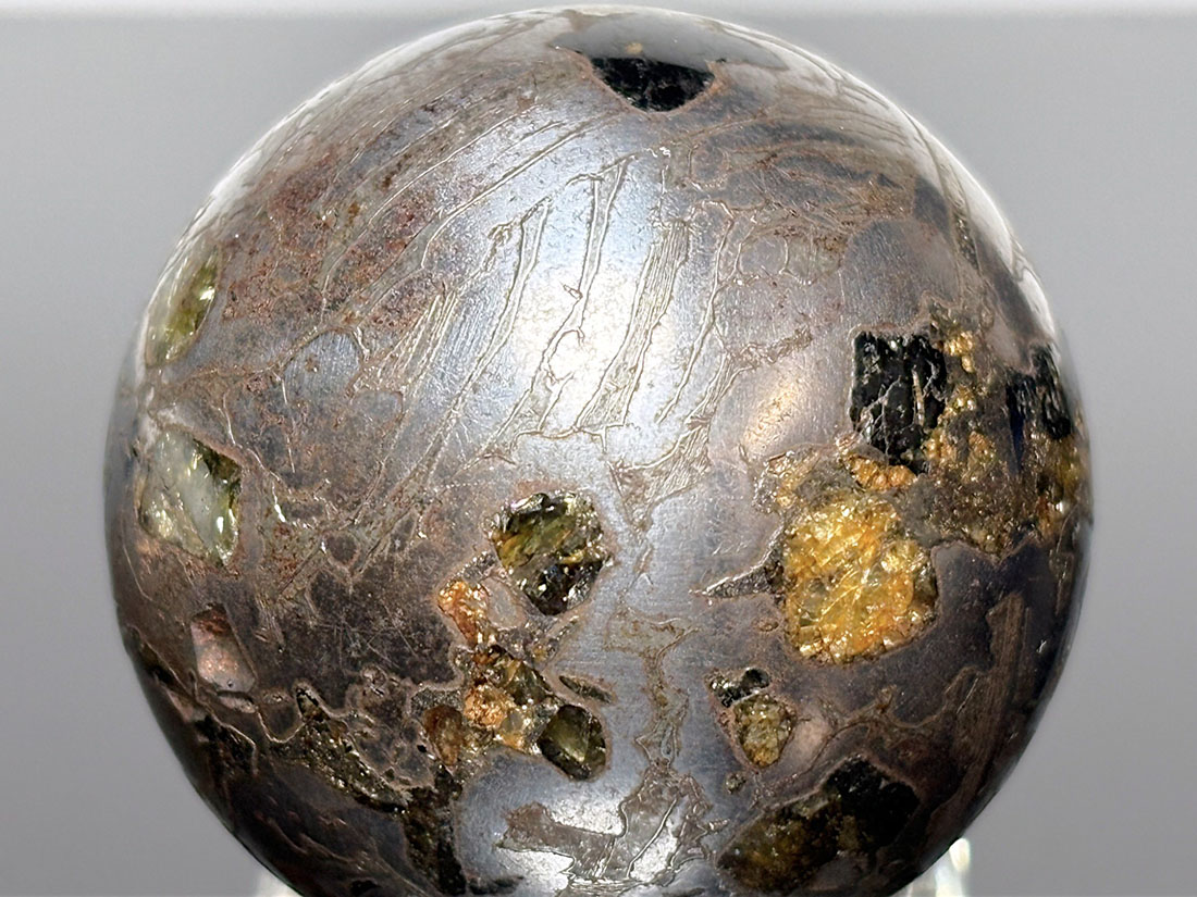 隕石 ボール セイムチャン 丸玉　パラサイト 186g ⭐⭐⭐ ロシア産 セイムチャン隕石 37mm 丸玉 / Seymchan meteorite