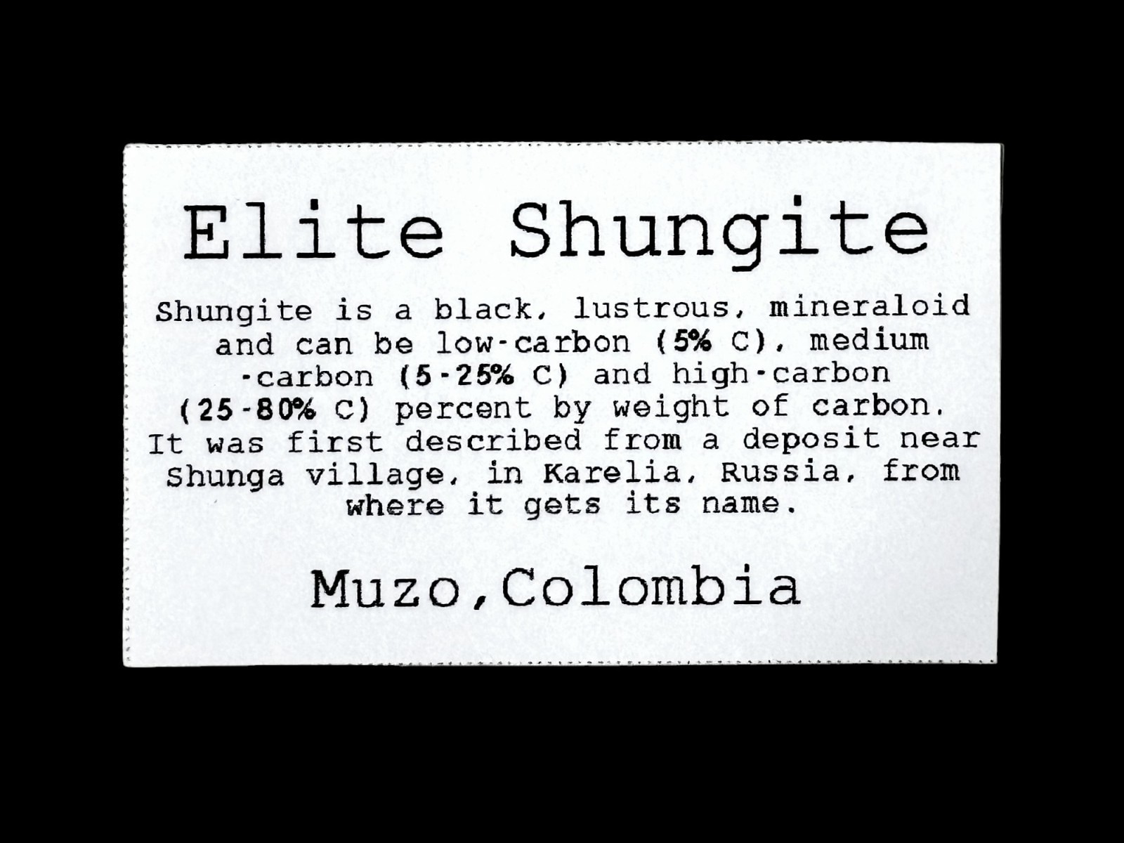 コロンビア産 エリート シュンガイト ラフ