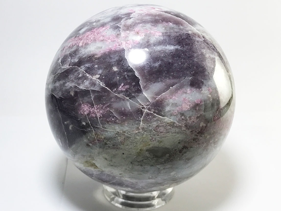 ピンクトルマリンinレピドライト120mm丸玉