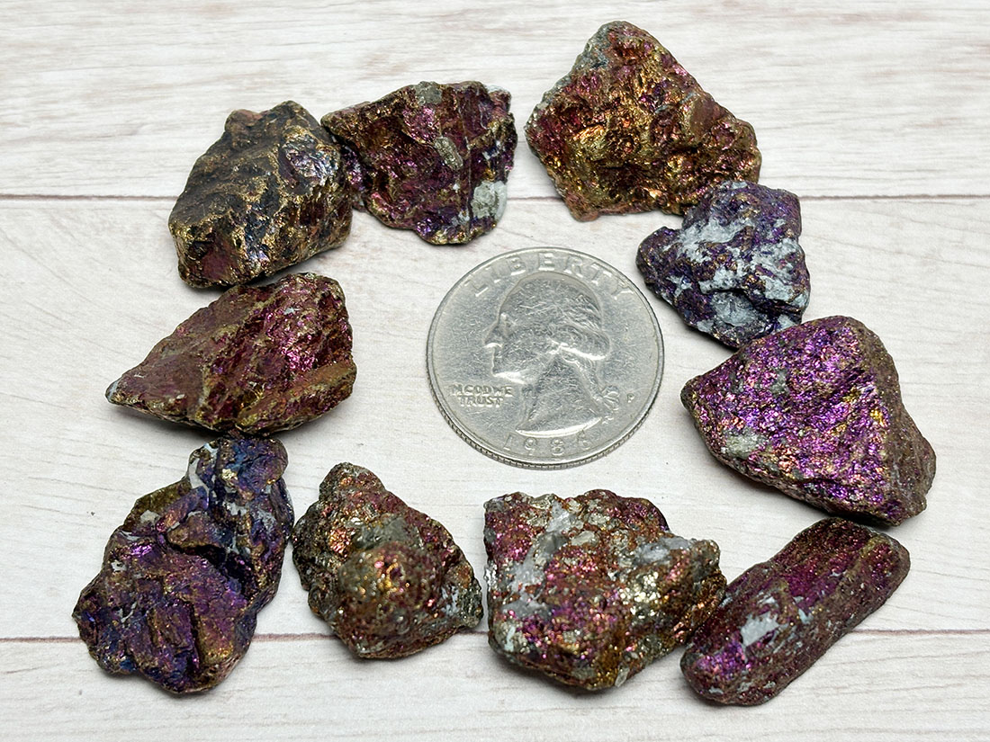 メキシコ産 チャルコパイライト ピーコックカラー 10個セット アソート