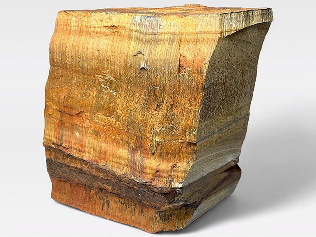 特大！アフリカ産巨石天然アイアンタイガーアイ原石1325g［鉄虎目石