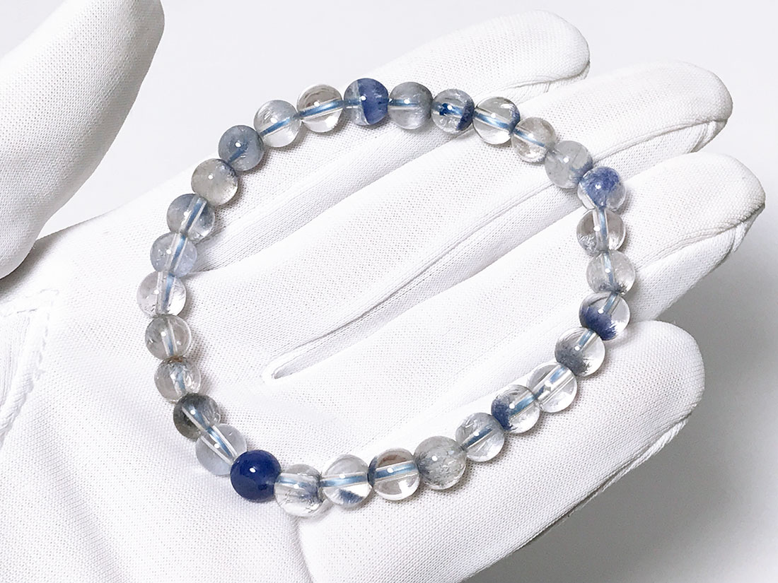 デュモルチェライトinクォーツ 6mmブレスレット