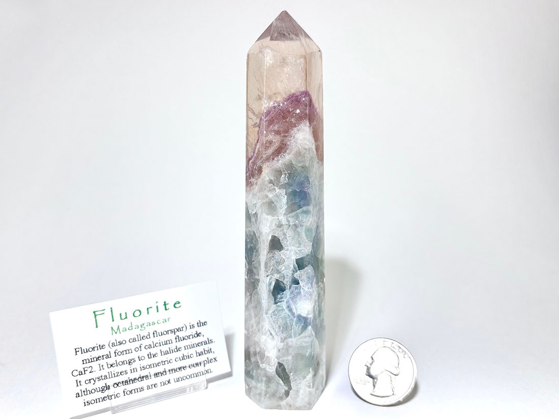 パステルカラー フローライト ポイント カラーゾーニング 蛍石 マダガスカル産 フローライト ポイント型ポリッシュ / Fluorite ( 蛍石 )