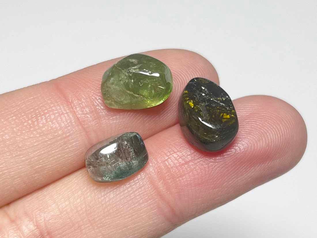 ブラジル産カラートルマリンミニタンブル3個セット
