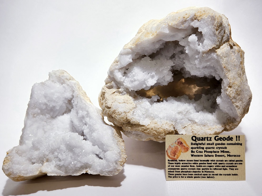 モロッコ産水晶ジオード ペア/Quartz Geode