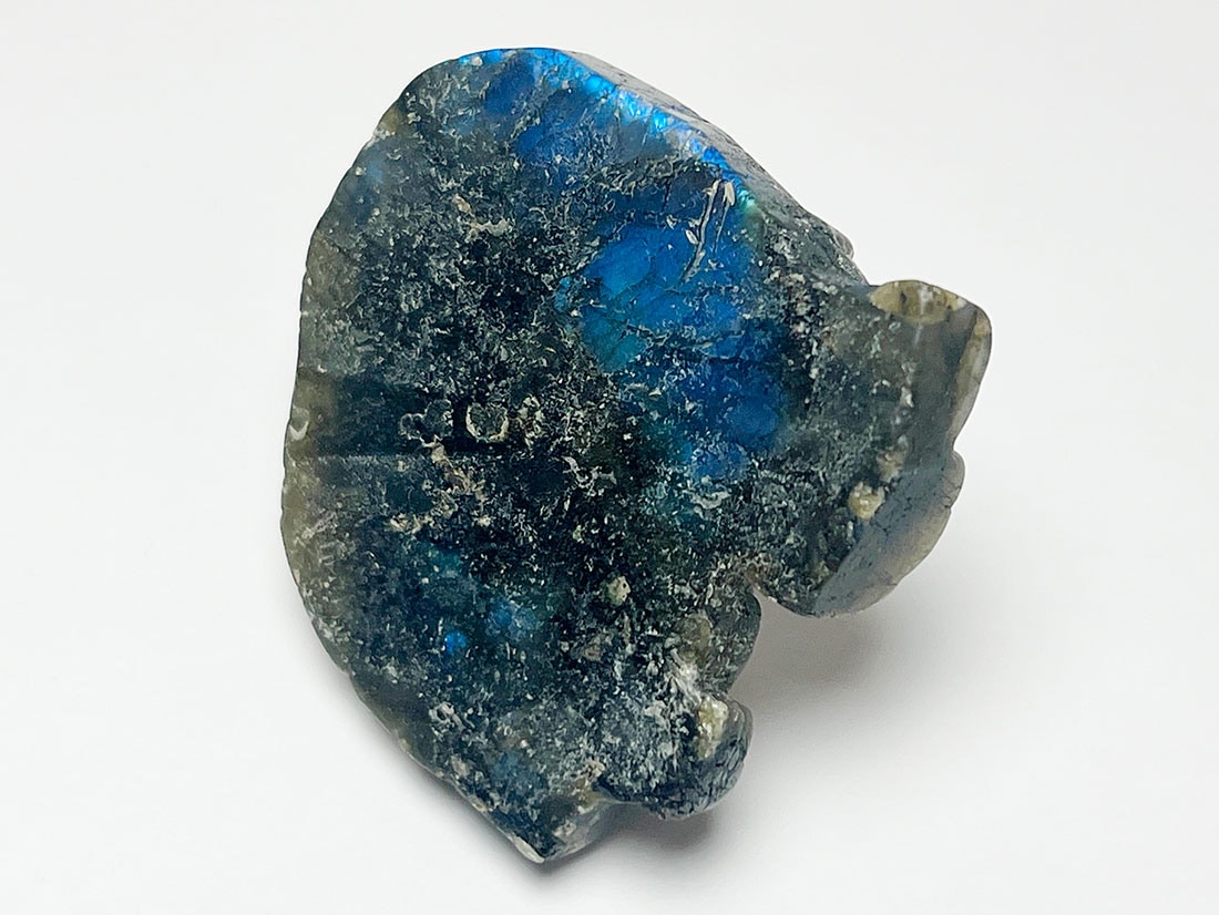 ラブラドライト 象 ポリッシュ彫刻