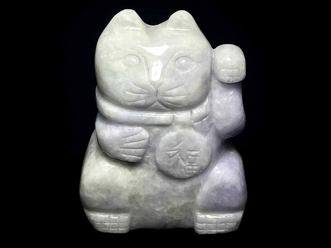 ミャンマー産 翡翠 招き猫
