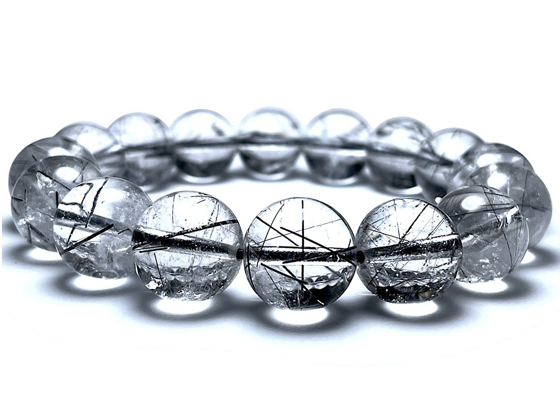 ブラックルチルクォーツ 14mm ブレスレット
