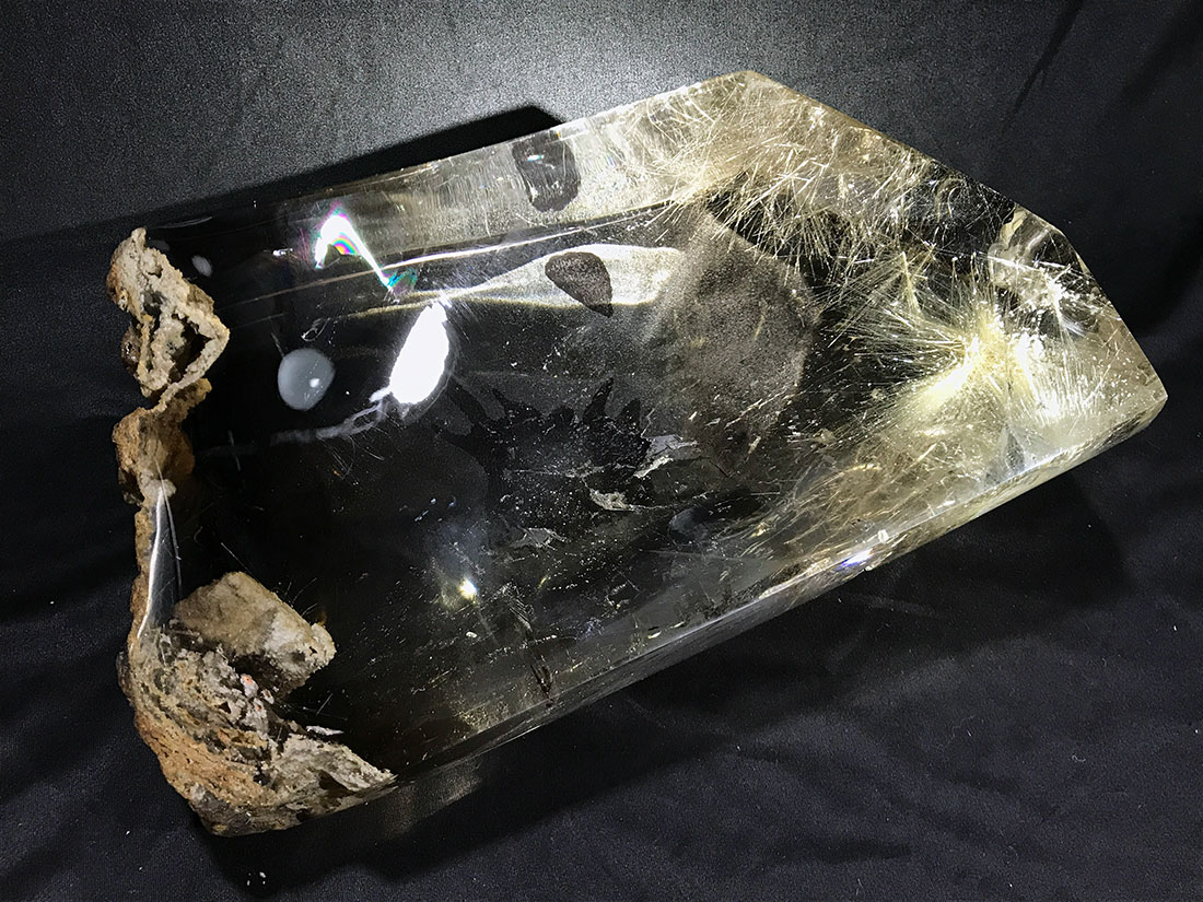 ルチル&ガーデン&クォーツinクォーツ （貫入水晶） (木製台座付き