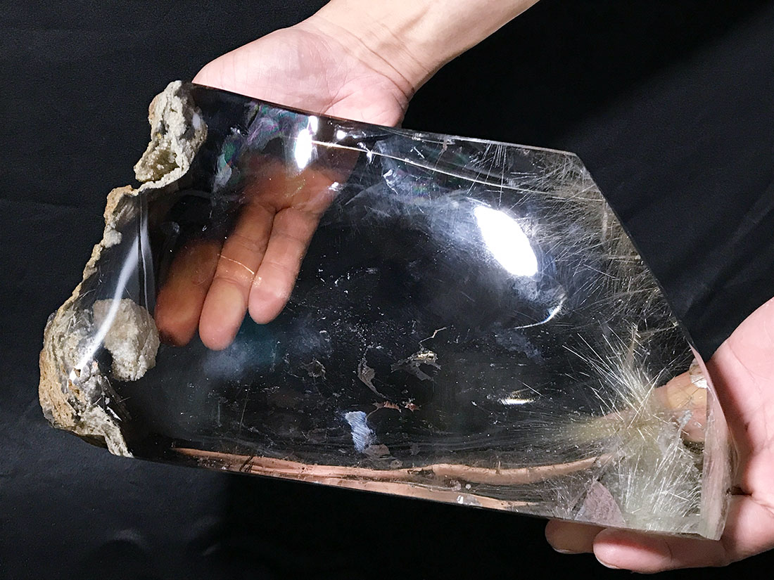 ルチル&ガーデン&クォーツinクォーツ （貫入水晶） (木製台座付き