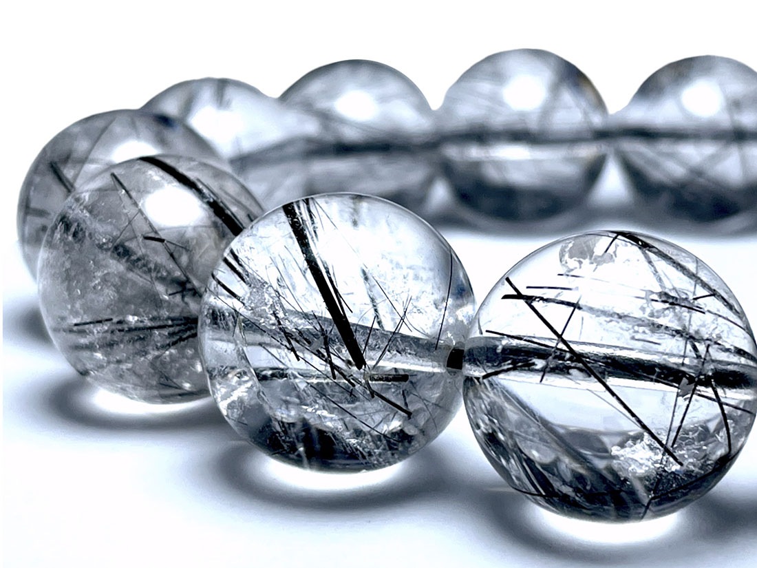 ブラックルチルクォーツ 17mm ブレスレット | ブラックルチルクォーツ  