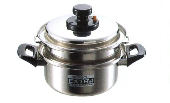 【日本製】エクストラ 両手ニ段蒸し器 18ｃｍ キッチン用品 食器 調理器具 鍋 フライパン 蒸し器 IH/ガス両方対応 霜龍器物 シモリュウ 燕三条