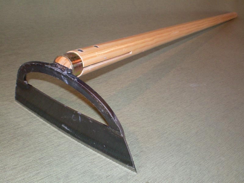 AD-503 千成 立鎌 鋼付 21cm刃 塗木柄 120cm 用具 工具 鍬（くわ） クワ くわ ホー Hoe 相田合同工場 燕三条