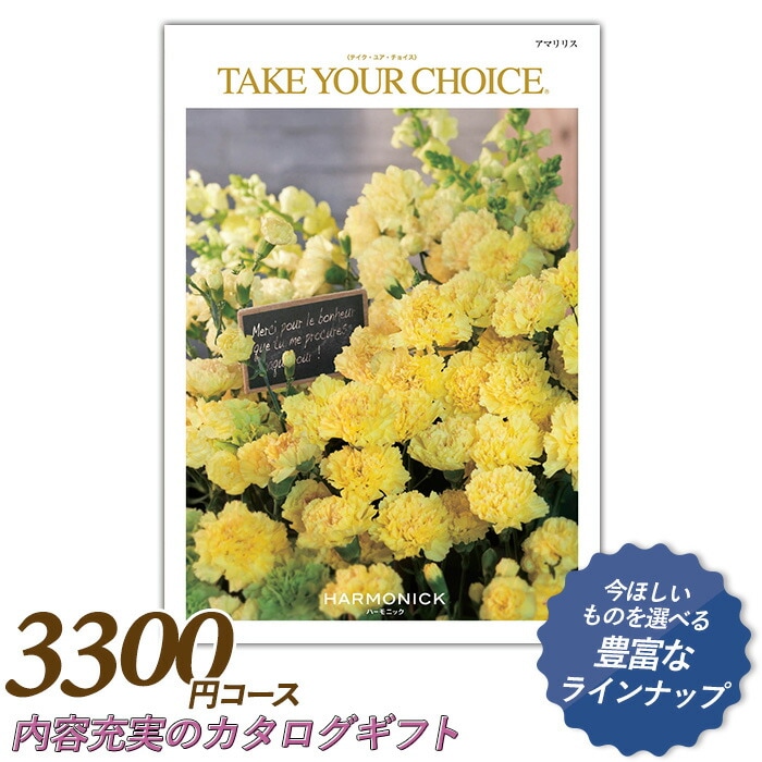 カタログギフト ｢テイク・ユア・チョイス｣ 3,300円コース 敬老の日 おしゃれ 出産内祝い 内祝い 引き出物 香典返し 快気祝い 結婚祝い 引出物 内祝 引っ越し 引越し お返し お祝いギフトカタログ グルメカタログギフト ハーモニック