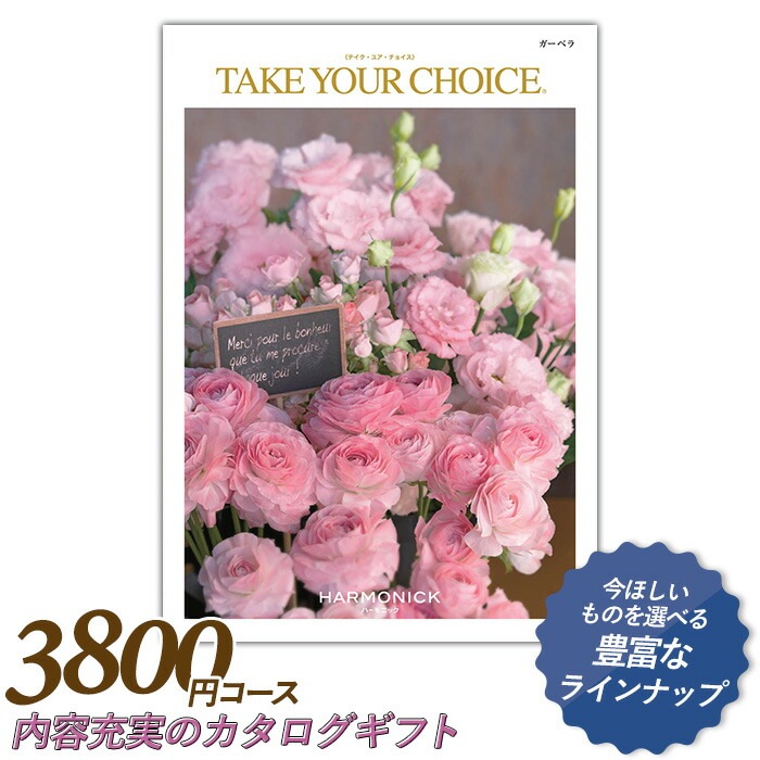 カタログギフト ｢テイク・ユア・チョイス｣ 3,800円コース 敬老の日 おしゃれ 出産内祝い 内祝い 引き出物 香典返し 快気祝い 結婚祝い 引出物 内祝 引っ越し 引越し お返し お祝いギフトカタログ グルメカタログギフト ハーモニック