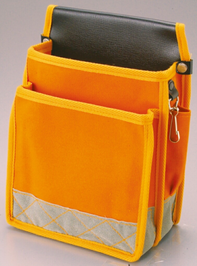 【在庫あり：即納可能/受注生産：納期約3ヶ月】 送電工事向け電工用腰袋デラックスタイプ 6号防水 オレンジ（KC-16DXBOR）  ガーデニング DIY 道具 工具 ツール  大工 外仕事 工事 現場 職人 コヅチ 燕三条