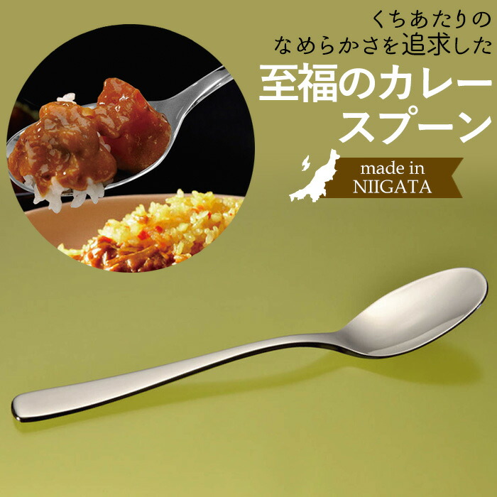 【メール便】至福のカレースプーン 1本 ステンレス ギフト プレゼント 誕生日祝い 退職祝い 鏡面仕上げ 日本製 新潟県燕市製 燕三条製 ペルジュ企画