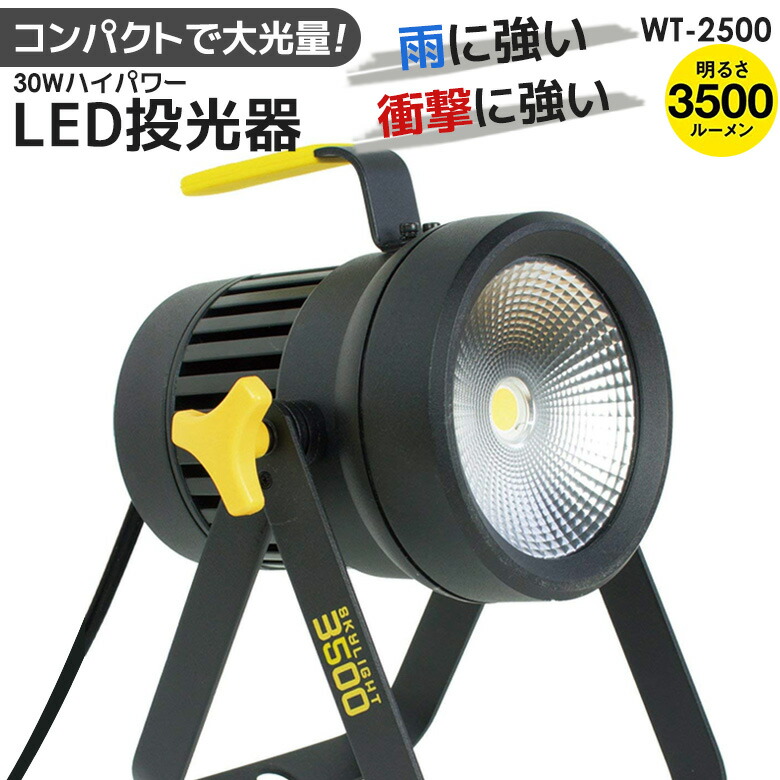 【49％引き】 ムサシ 全天候型LED投光器スカイライト30W（WT-2500） ワークライト 作業灯 投光器 屋外 led エクステリア 照明 防犯グッズ ライト 防犯ライト 