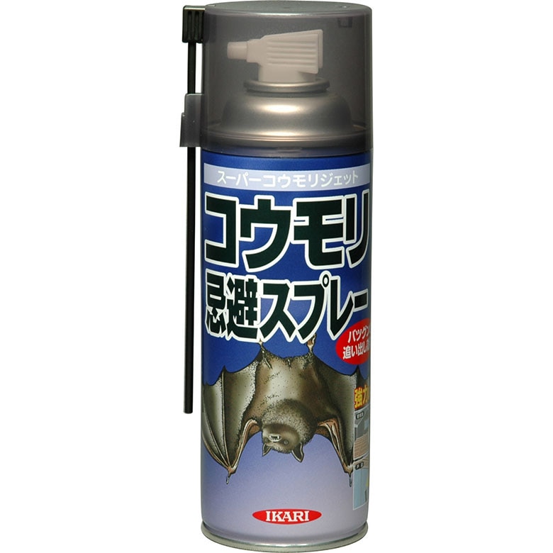 イカリ スーパーコウモリジェット 420ml イカリ消毒 蝙蝠 コウモリ 害獣対策 防獣 撃退 玄関 畑 アウトドア 屋外 野外 園芸 ガーデニング 対策 忌避剤 福井
