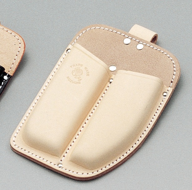 黒床皮 剪定鋏･折鋸ケース 2列 型押 SN-25 ガーデニング DIY 道具 工具 ツール  大工 外仕事 工事 現場 職人 燕三条 コヅチ