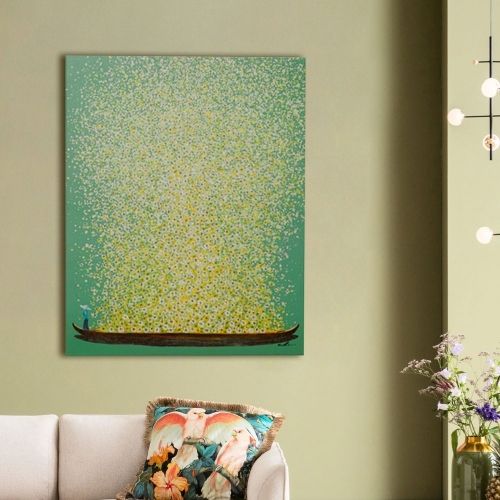 バトラー船長様、専用です。 油彩画 風景画 金色フレーム　ガラス入り 水晶パネル アートパネル 60×80cm 開運画 金フレーム付き