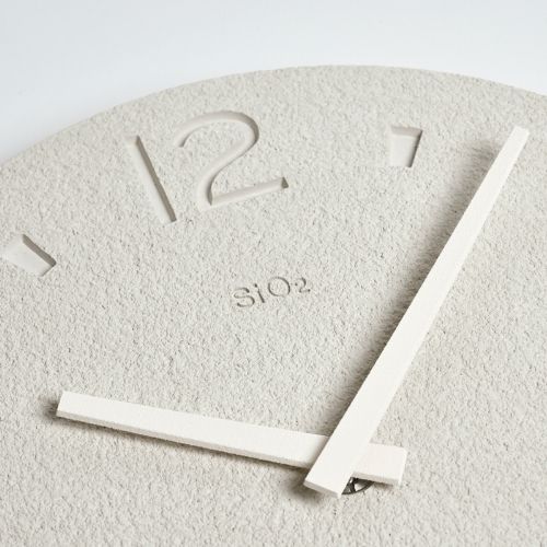NY21-03 WH 珪藻土の時計 （掻き落とし） ホワイト | ウォール