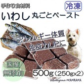 犬 猫用 無添加 国産　いわし丸ごとペースト 500ｇ 小分けトレー入り 加熱 冷凍 トッピング　アレルギー対応　人気 フード ドッグ キャット 帝塚山 WANBANA ワンバナ 6480円以上 送料無料