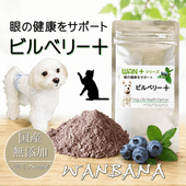 犬 猫 用 サプリメント ＷＡＮ+シリーズ　ビルベリー＋40ｇ入り　眼の健康をサポート 抗酸化作用 無添加　帝塚山 WANBANA ワンバナ