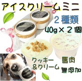 即日出荷　犬用 アイス クリーム 無添加 ミニ 馬肉 チップ クッキー＆クリーム 2種類 セット 熱中症 夏バテ 暑さ対策 小型犬 超小型犬 おやつ 帝塚山 WANBANA ワンバナ6480円以上 送料無料