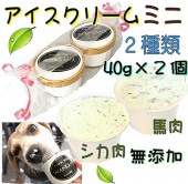 即日出荷　犬用 アイス クリーム 無添加 ミニ 馬肉 ＆ 鹿肉 ２種類 セット 熱中症 夏バテ 暑さ対策 小型犬 超小型犬 おやつ 帝塚山 WANBANA ワンバナ10000円以上 送料無料