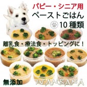 即日出荷 犬用のごはん ペースト状　10種類セット 無添加 ウェットフード 小中大型犬用 柔らかい 介護食 流動食 離乳食 お祝いの健康食 カップごはん デリカテッセン ごちそう ドッグフード トッピング 記念日 手作り 安心 低カロリー 帝塚山ワンバナ
