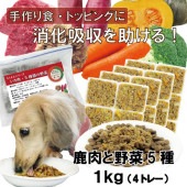 犬用厳選!包丁いらず簡単レンチンOKろくよん シカ肉6：5種の野菜4黄金比率1kg(42g×24個)国産 無添加 毎日続けられる価格トッピングごはんや手作り食に健康寿命をのばす命と向き合い 20周年 ワンバナ アレルギーのわんちゃんにパピーからシニアまで人間用の食材のみ使用